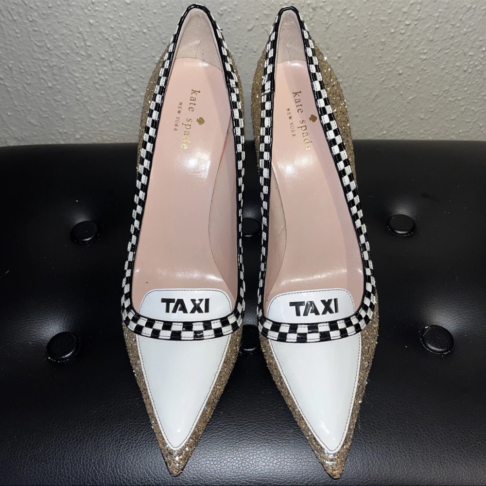 Kate Spade Gold Glitter Limited Edition Taxi Heels - Picture 3 of 13